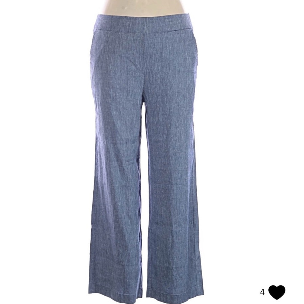 Chico's Wide-Leg Lightweight Pants in Chambray Blue. 2.5R